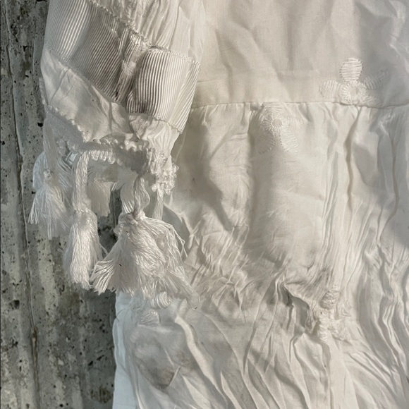 TAHARI ASL Women's Tassel-Sleeve Eyelet Mini Dress Size 16 In White - Picture 5 of 10